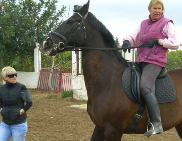  Leaving the farm on the horse 